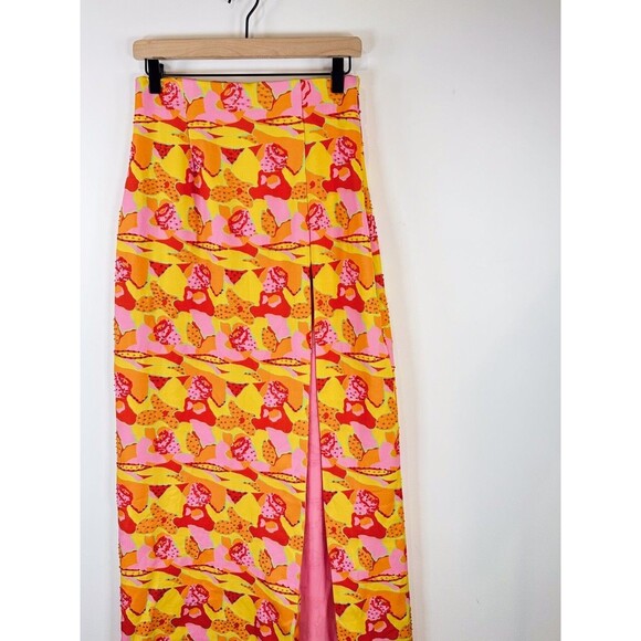 Show Me Your MuMu Womens Skirt Yellow Rumba Maxi Havana Beaded Sequins Small - Picture 6 of 11